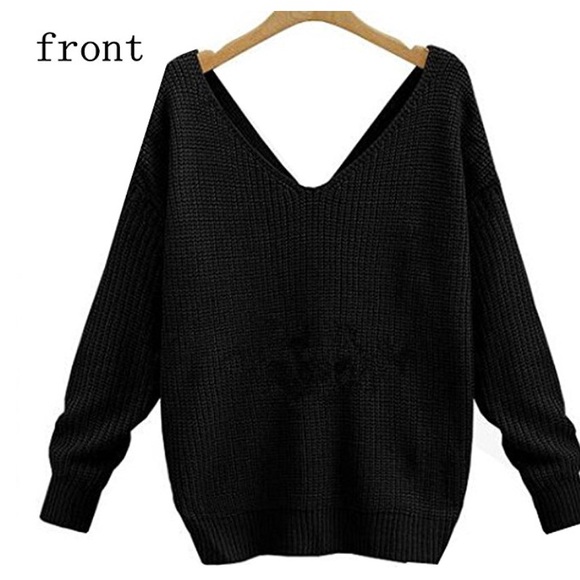 V neck sweater with a twisted back jumper - Picture 5 of 8